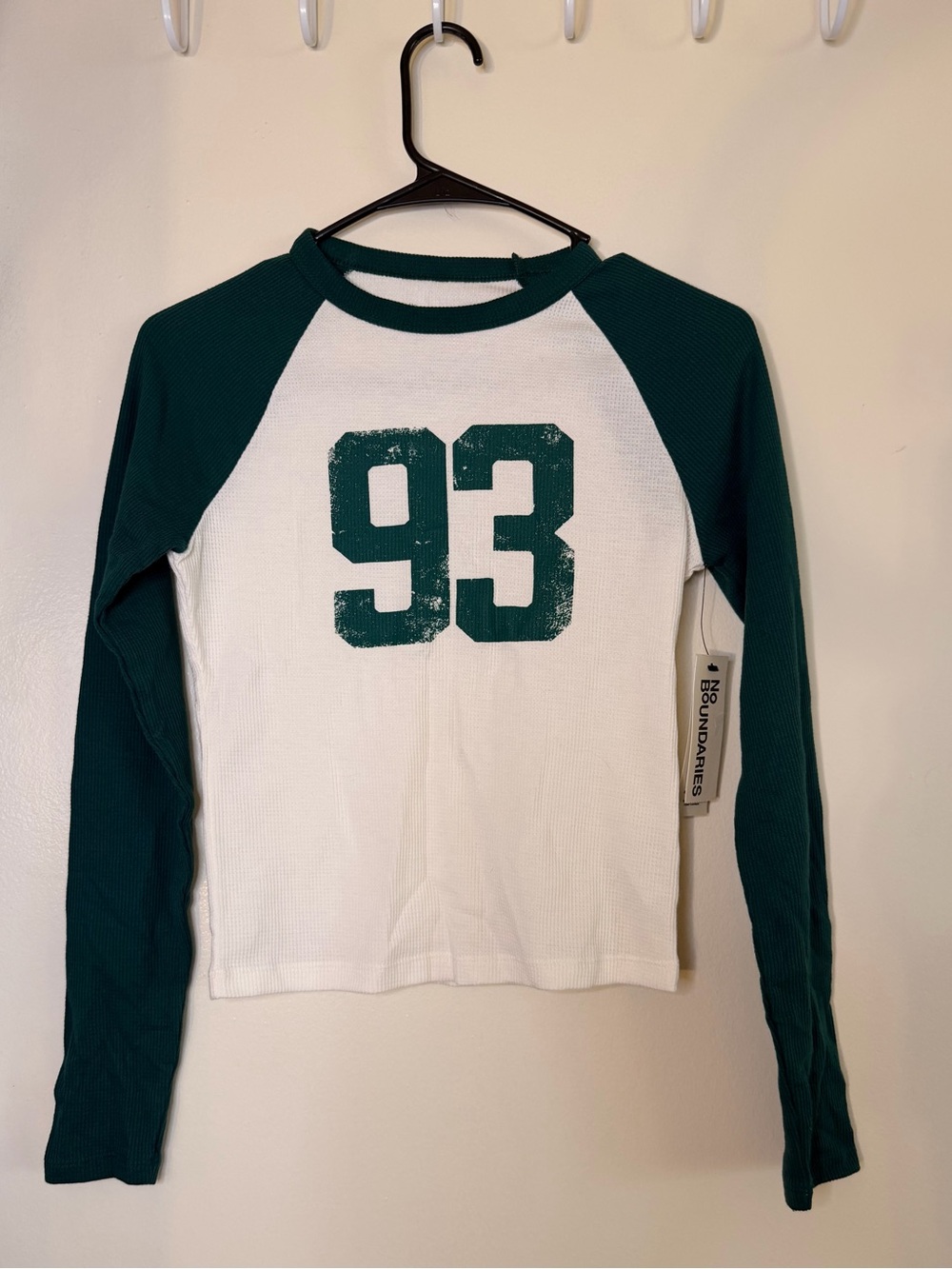 NWT Green & White 93 Raglan Top — XS
